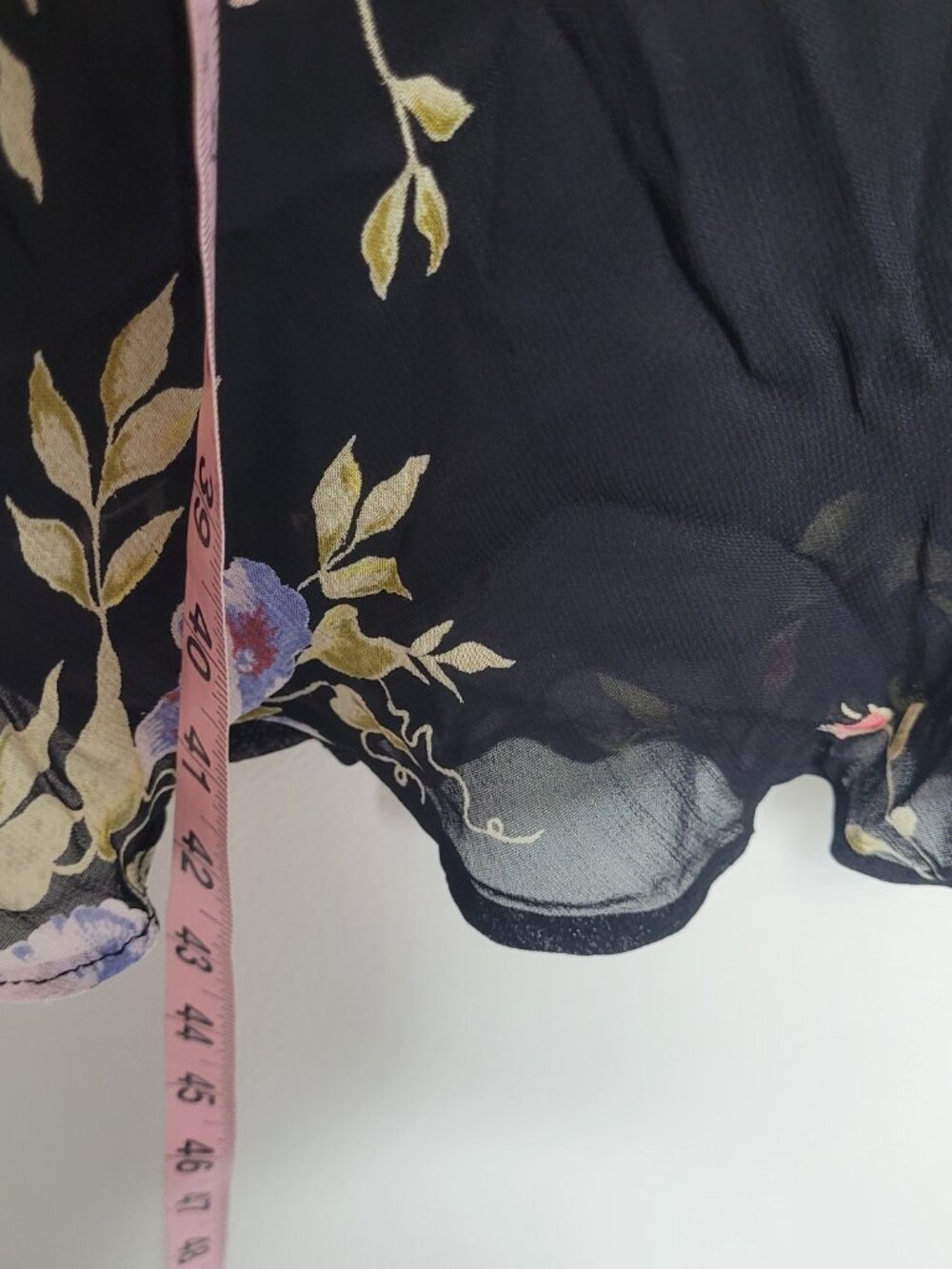 Y2k Lola P black dark romantic moody floral print pull on maxi skirt size xl - Picture 7 of 7